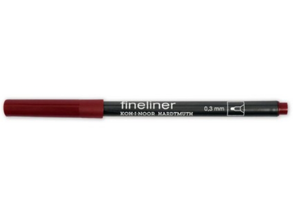 Picture of Kohinoor Fineliner Marker 0.3mm Red Brown