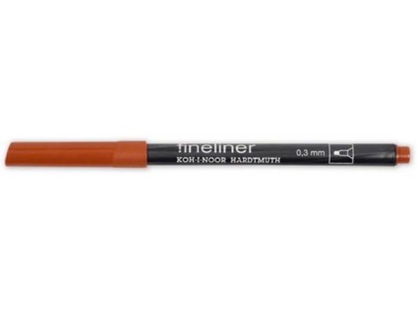 Picture of Kohinoor Fineliner Marker 0.3mm Orange Brown