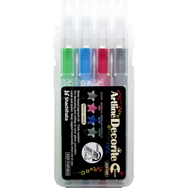 Picture of Artline Supreme Brush Marker Black,Blue,Red,Green Set 4
