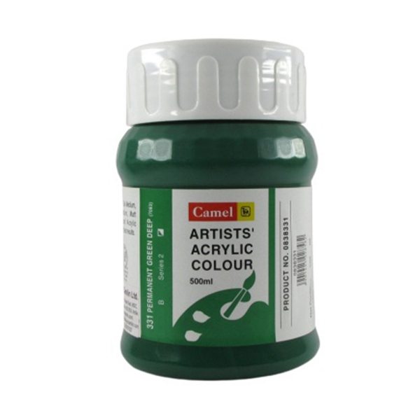 Picture of Camlin Acrylic Colour Bottle SR2 500ml - Permanent Green Deep