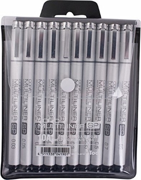 Picture of Copic Multiliner Pen Sp Set Of 10 -Black 10A