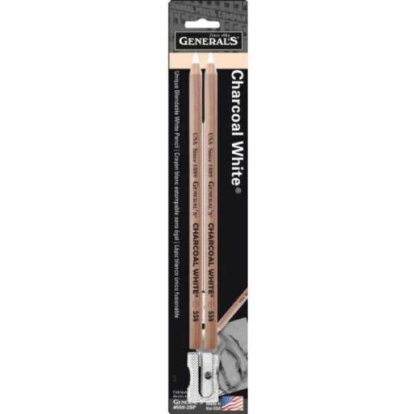 Picture of General Charcoal White Pencils with Sharpener - Set of 2