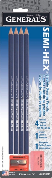 Picture of General Semi-Hex Graphite Pencils - Set of 4 (497Bp)