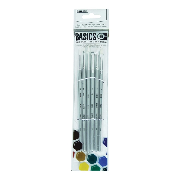 Picture of Liquitex White Nylon Artist Acrylic Brush - Set of 6 (692001)