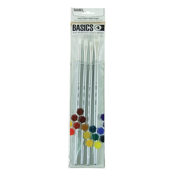 Picture of Liquitex White Nylon Artist Acrylic Brush - Set of 4 (692003)