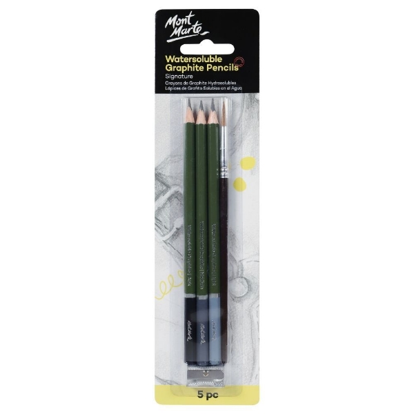 Picture of Mont Marte Water Soluble Graphite Pencil - Set of 5