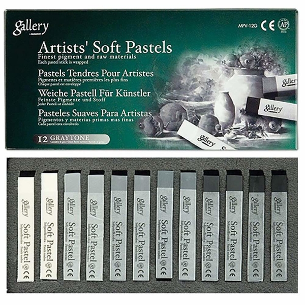 Picture of Mungyo Gallery Artists Soft Pastels - Set of 12 (Gray Tone)