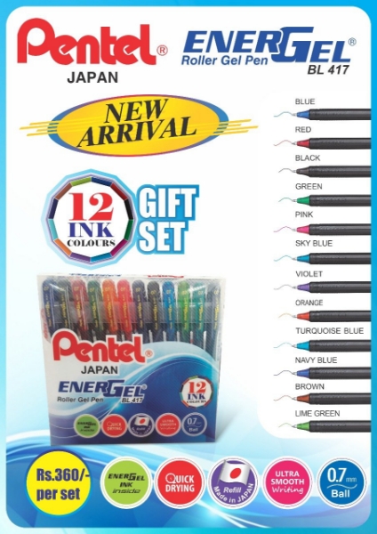 Picture of Pentel Energel Pen 0.7Mm Set Of 12  Bl417
