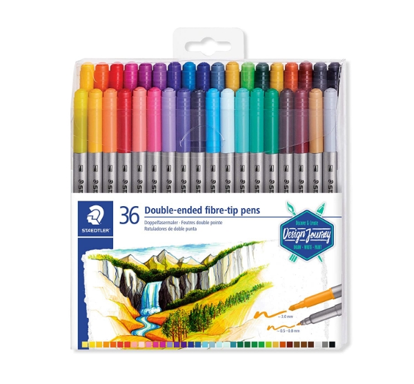 Picture of Staedtler Double-Ended Fibre Tip Pens - Set of 36