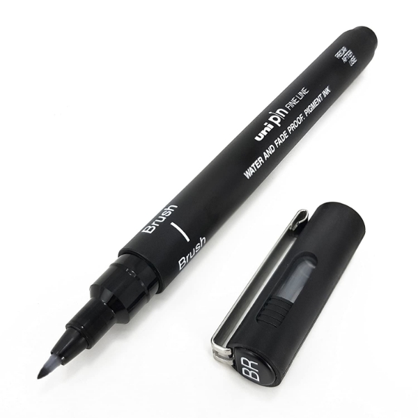 Picture of Uni Pin Fine Line Pen Brush Br-200 Black