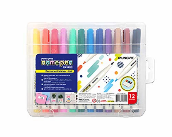 Picture of Mungyo Name Pen Permanent Fine Marker - Set of 12