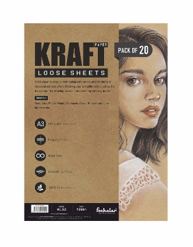 Picture of Scholar A3 170Gsm Kraft Paper Loose Sheets Pack 20