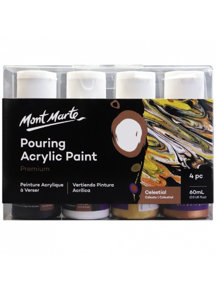 Picture of Mont Marte Pouring Acrylic Paint Set - Celstial (4 Pieces - 60ml)