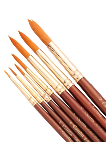 Picture of Camlin Synthetic Gold Mix Brush SR 66 & 67 - Set of 7