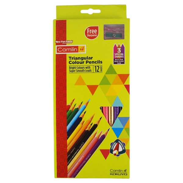 Picture of Camlin Triangular Colour Pencils - Set of 12