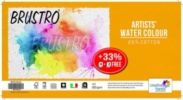 Picture of Brustro Artists Watercolour Paper A3 200Gsm (6+2)Sheets
