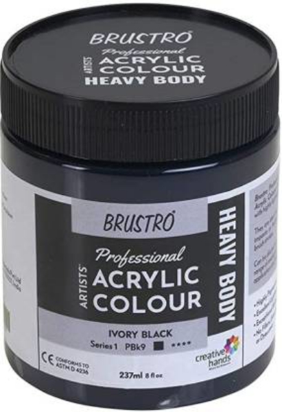 Picture of Brustro Heavy Body Acrylic Ivory Black 237ML-Sr1