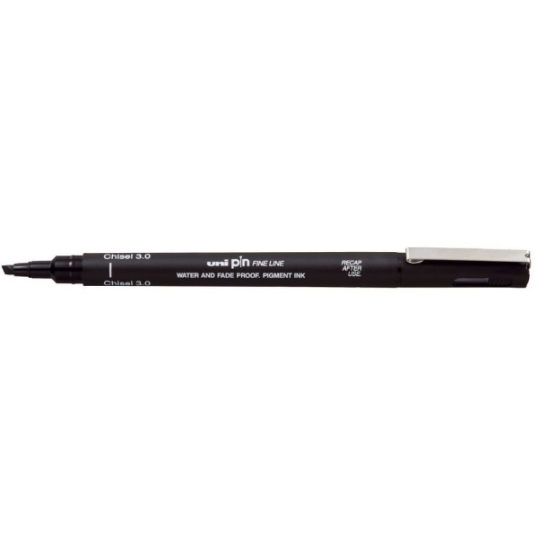 Picture of uni-ball PIN CS3-200 Chisel 3.0 mm Fine Line Markers - Black