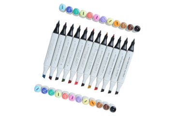 Picture of Brustro Twin Tip Alcohol Based Marker Set Of 12 A