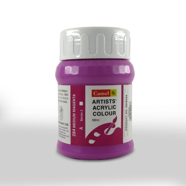 Picture of Camlin Acrylic colour Bottlele - SR2 500ml Medium Magenta