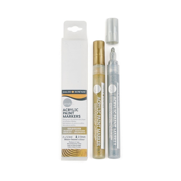 Picture of Daler Rowney Acrylic Paint Marker Set - Gold/Silver