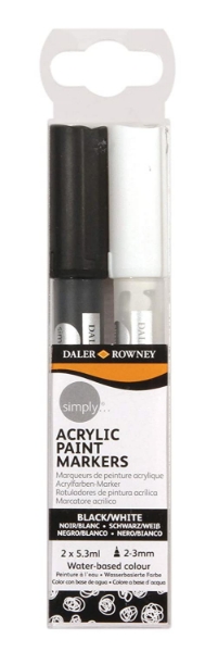 Picture of Daler Rowney Acrylic Paint Marker Set - Black & White