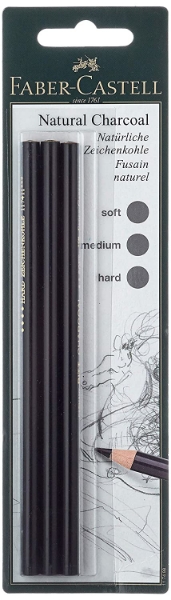 Picture of Faber Castell Pitt Natural Charcoal Pencil - Set of 3