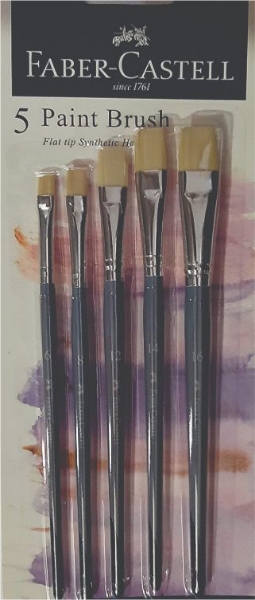Picture of Faber Castell Synthetic Flat Brush - Set of 5