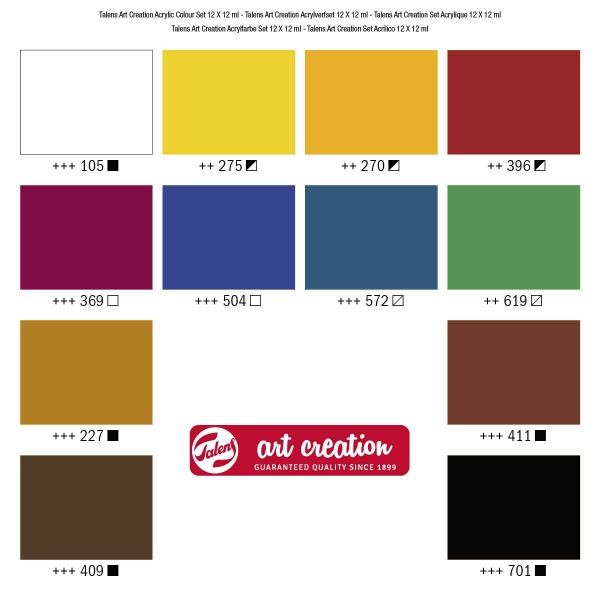 Picture of ROYAL TALENS Art Creation Artists Colors 12x12ml Acrylic Colors
