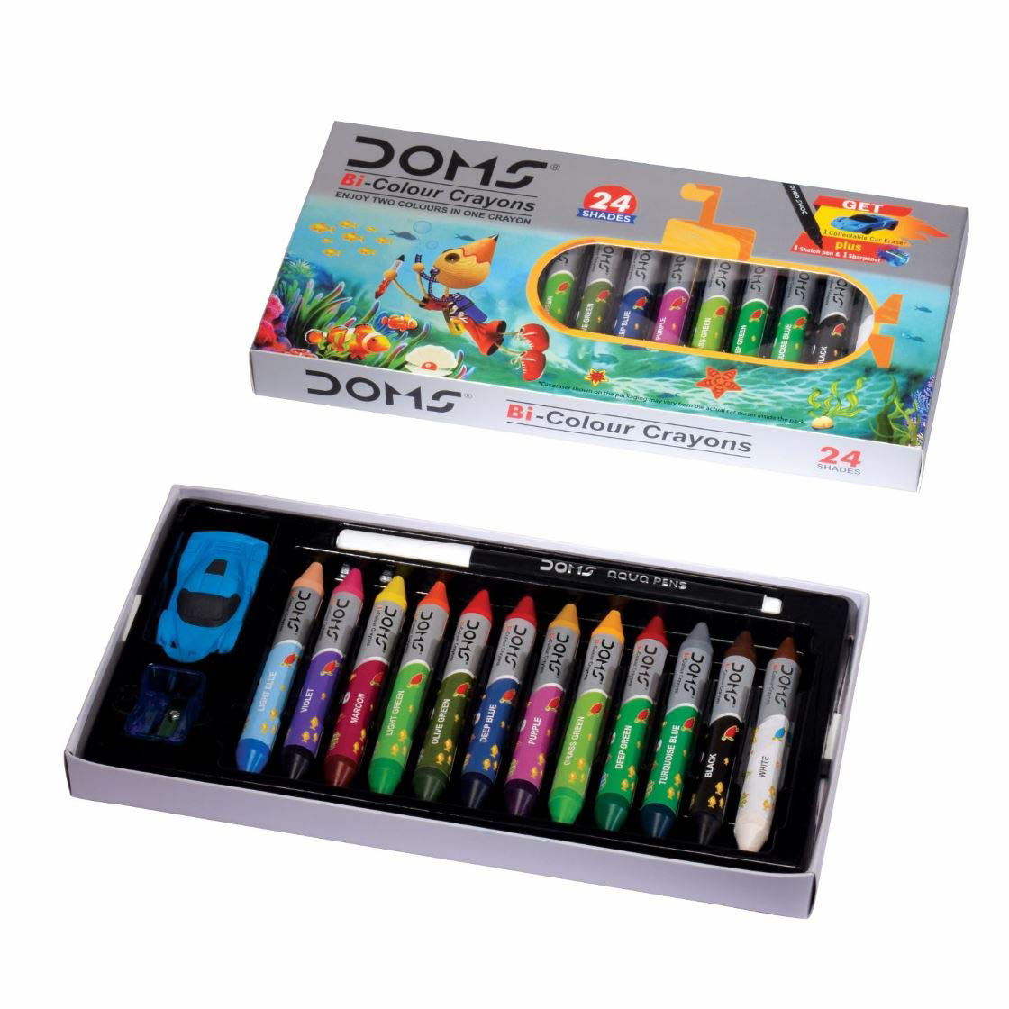 Doms Wax Crayons BiColour 24 Shades