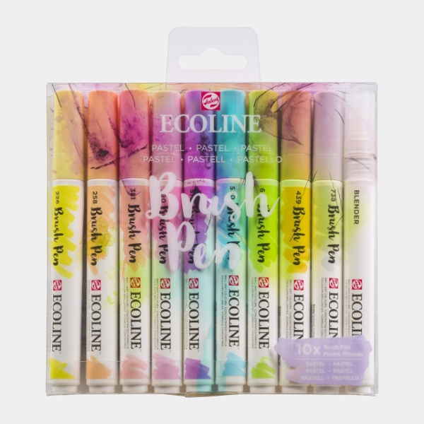 Picture of Ecoline Brush Pen Set Of 10 Pastel Colours