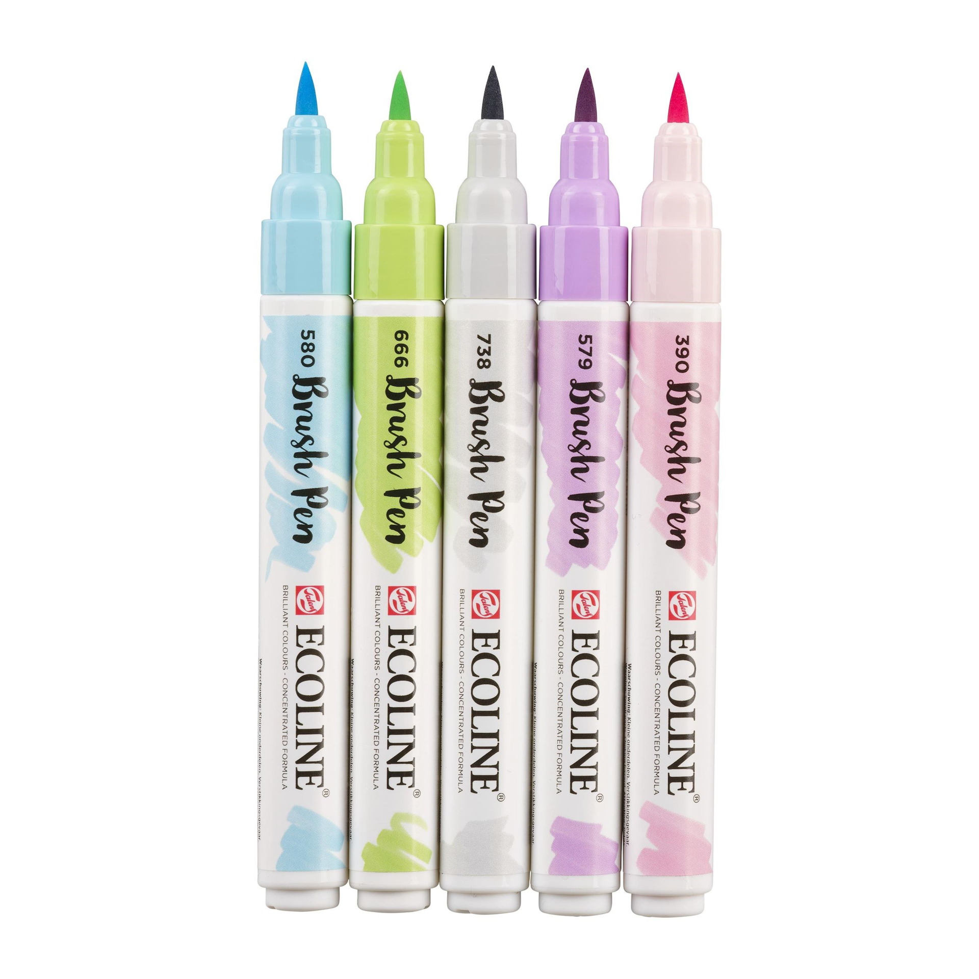Ecoline Brush Pen Set Of 5 Pastel Colours