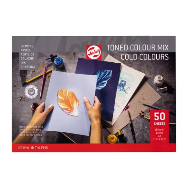 Picture of Royal Talens Toned Pad Mix Cold 180Gsm 50 Sheets A3