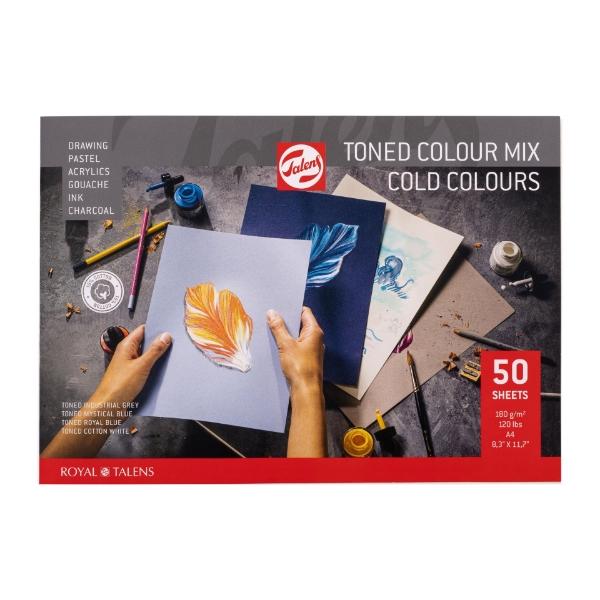 Picture of Royal Talens Toned Pad Mix Cold 180Gsm 50 Sheets A4