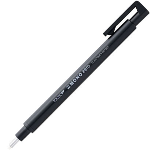 Tombow Mono Zero Eraser With Refill 2.3Mm Round Black