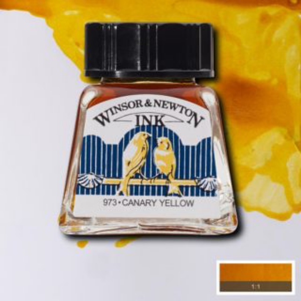 Picture of Winsor & Newton Drawing Ink Canary Yellow 14ml