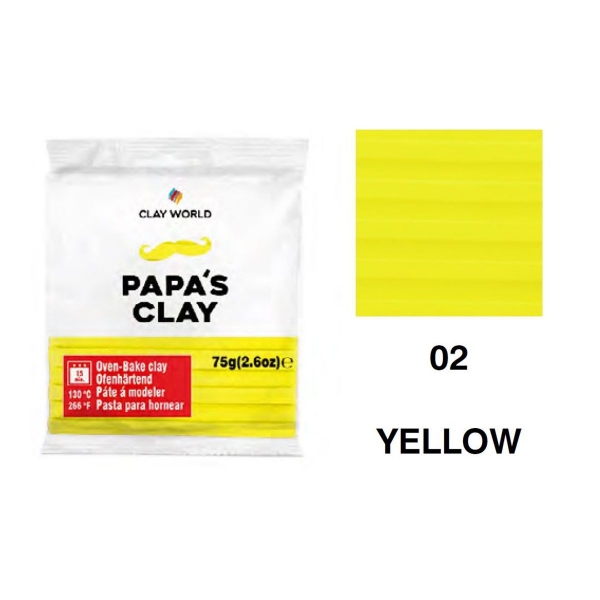 Picture of Papa's Clay - Polymer Clay 75gms - Yellow (02)