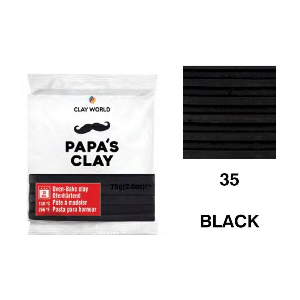 Picture of Papa's Clay - Polymer Clay 75gms - Black (35)