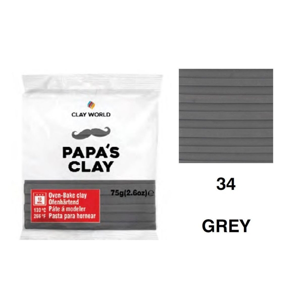 Picture of Papa's Clay - Polymer Clay 75gms - Grey (34)