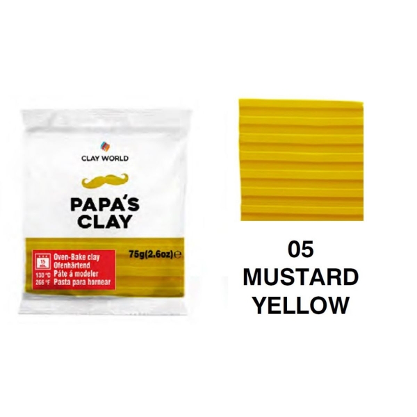 Picture of Papa's Clay - Polymer Clay 75gms - Mustard Yellow (05)