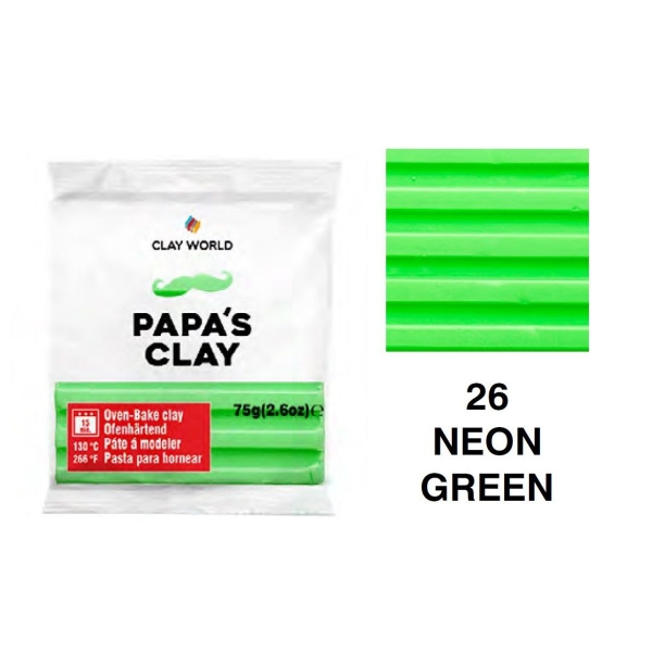 Picture of Papa's Clay - Polymer Clay 75gms - Neon Green (26)
