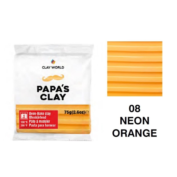 Picture of Papa's Clay - Polymer Clay 75gms - Neon Orange (08)