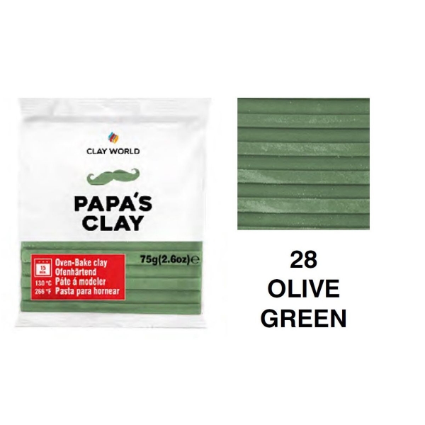 Picture of Papa's Clay - Polymer Clay 75gms - Olive Green (28)