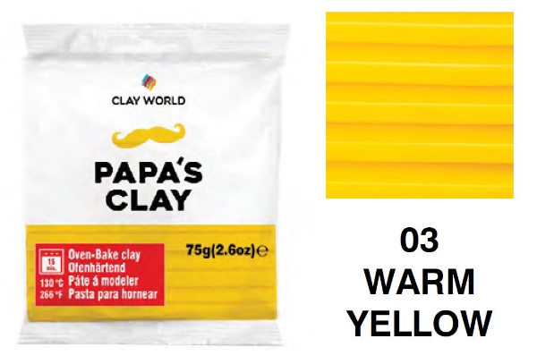 Picture of Papa's Clay - Polymer Clay 75gms - Warm Yellow (03)