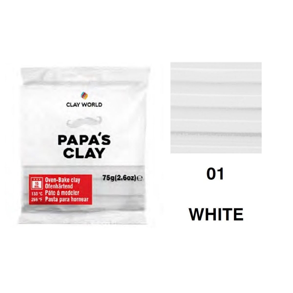 Picture of Papa's Clay - Polymer Clay 75gms - White (01)