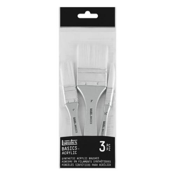 Picture of Liquitex Basics Synthetic Acrylic Brushes - Set of 3