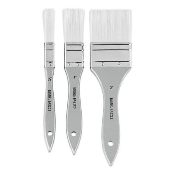 Picture of Liquitex Basics Synthetic Acrylic Brushes - Set of 3