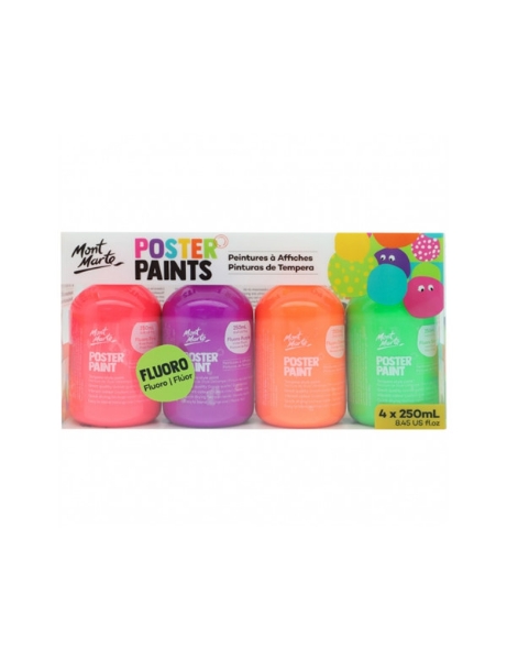 Picture of Mont Marte Poster Paint Set of 4 - Fluoro (250ml)