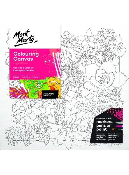 Picture of Mont Marte Colouring Canvas - 30x30cm Garden (3030A)