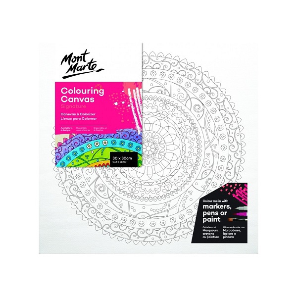 Picture of Mont Marte Colouring Canvas - 30x30cm Mandala (3030B)